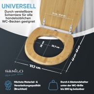 WC-Sitz mit Absenkautomatik und Schnellverschluss Bambus - Premium Toilettendeckel direkt vom Hersteller