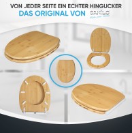 WC-Sitz mit Absenkautomatik und Schnellverschluss Bambus - Premium Toilettendeckel direkt vom Hersteller
