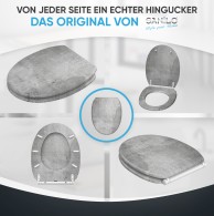 WC-Sitz mit Absenkautomatik und Schnellverschluss Beton - Premium Toilettendeckel direkt vom Hersteller