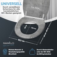 WC-Sitz mit Absenkautomatik und Schnellverschluss Beton - Premium Toilettendeckel direkt vom Hersteller