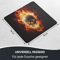 Badematte Totenkopf in Flammen 53 x 53 cm