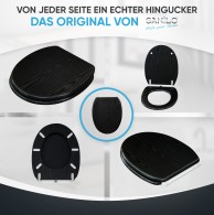WC-Sitz mit Absenkautomatik und Schnellverschluss Black Wood - Premium Toilettendeckel direkt vom Hersteller