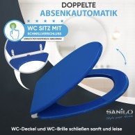 WC-Sitz mit Absenkautomatik und Schnellverschluss Blau - Premium Toilettendeckel direkt vom Hersteller