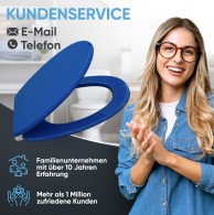 WC-Sitz mit Absenkautomatik und Schnellverschluss Blau - Premium Toilettendeckel direkt vom Hersteller