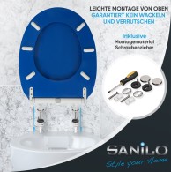 WC-Sitz mit Absenkautomatik und Schnellverschluss Blau - Premium Toilettendeckel direkt vom Hersteller