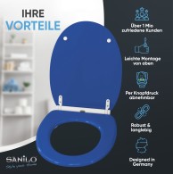 WC-Sitz mit Absenkautomatik und Schnellverschluss Blau - Premium Toilettendeckel direkt vom Hersteller