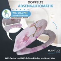 WC-Sitz mit Absenkautomatik und Schnellverschluss Blooming - Premium Toilettendeckel direkt vom Hersteller