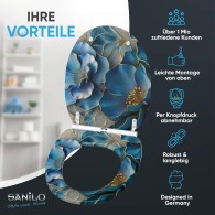 WC-Sitz mit Absenkautomatik und Schnellverschluss Bluemara - Premium Toilettendeckel direkt vom Hersteller