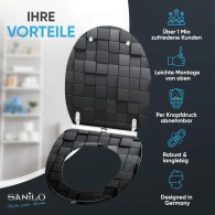 WC-Sitz mit Absenkautomatik und Schnellverschluss Cube - Premium Toilettendeckel direkt vom Hersteller