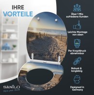 WC-Sitz mit Absenkautomatik und Schnellverschluss Düne - Premium Toilettendeckel direkt vom Hersteller