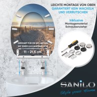 WC-Sitz mit Absenkautomatik und Schnellverschluss Düne - Premium Toilettendeckel direkt vom Hersteller