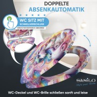 WC-Sitz mit Absenkautomatik und Schnellverschluss Einhorn - Premium Toilettendeckel direkt vom Hersteller