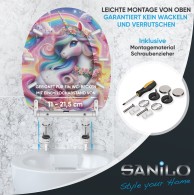 WC-Sitz mit Absenkautomatik und Schnellverschluss Einhorn - Premium Toilettendeckel direkt vom Hersteller