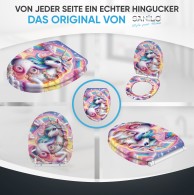 WC-Sitz mit Absenkautomatik und Schnellverschluss Einhorn - Premium Toilettendeckel direkt vom Hersteller