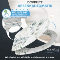 WC-Sitz mit Absenkautomatik und Schnellverschluss Eukalyptus - Premium Toilettendeckel direkt vom Hersteller