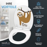 WC-Sitz mit Absenkautomatik und Schnellverschluss Faultier - Premium Toilettendeckel direkt vom Hersteller