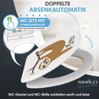 WC-Sitz mit Absenkautomatik und Schnellverschluss Faultier - Premium Toilettendeckel direkt vom Hersteller