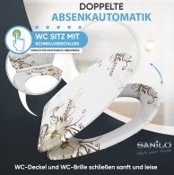 WC-Sitz mit Absenkautomatik und Schnellverschluss Flower - Premium Toilettendeckel direkt vom Hersteller