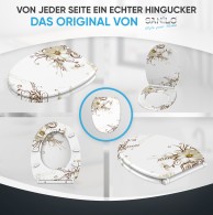 WC-Sitz mit Absenkautomatik und Schnellverschluss Flower - Premium Toilettendeckel direkt vom Hersteller
