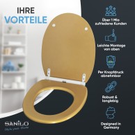 Soft Close Toilet Seat Glittering Gold