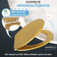 Soft Close Toilet Seat Glittering Gold