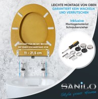 Soft Close Toilet Seat Glittering Gold