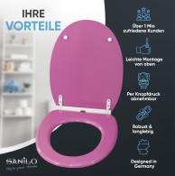Soft Close Toilet Seat Glittering Pink