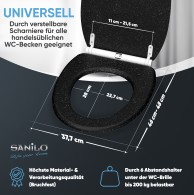 WC-Sitz mit Absenkautomatik und Schnellverschluss Glitzer Schwarz - Premium Toilettendeckel direkt vom Hersteller