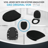 WC-Sitz mit Absenkautomatik und Schnellverschluss Glitzer Schwarz - Premium Toilettendeckel direkt vom Hersteller