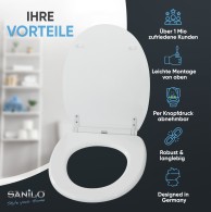 WC-Sitz mit Absenkautomatik und Schnellverschluss Glitzer Weiß - Premium Toilettendeckel direkt vom Hersteller
