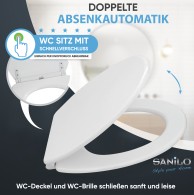 WC-Sitz mit Absenkautomatik und Schnellverschluss Glitzer Weiß - Premium Toilettendeckel direkt vom Hersteller