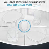 WC-Sitz mit Absenkautomatik und Schnellverschluss Glitzer Weiß - Premium Toilettendeckel direkt vom Hersteller