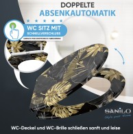 WC-Sitz mit Absenkautomatik und Schnellverschluss Golden Leaves - Premium Toilettendeckel direkt vom Hersteller