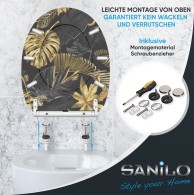 WC-Sitz mit Absenkautomatik und Schnellverschluss Golden Leaves - Premium Toilettendeckel direkt vom Hersteller