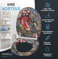 WC-Sitz mit Absenkautomatik und Schnellverschluss Graffiti - Premium Toilettendeckel direkt vom Hersteller