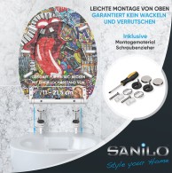 WC-Sitz mit Absenkautomatik und Schnellverschluss Graffiti - Premium Toilettendeckel direkt vom Hersteller