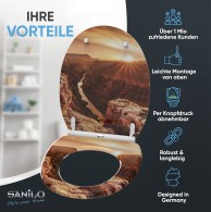 WC-Sitz mit Absenkautomatik und Schnellverschluss Grand Canyon - Premium Toilettendeckel direkt vom Hersteller