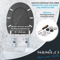 WC-Sitz mit Absenkautomatik und Schnellverschluss Granit - Premium Toilettendeckel direkt vom Hersteller