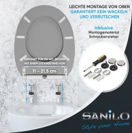 WC-Sitz mit Absenkautomatik und Schnellverschluss Manhattan Grau - Premium Toilettendeckel direkt vom Hersteller