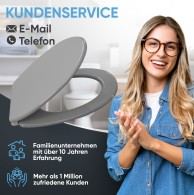 WC-Sitz mit Absenkautomatik und Schnellverschluss Manhattan Grau - Premium Toilettendeckel direkt vom Hersteller