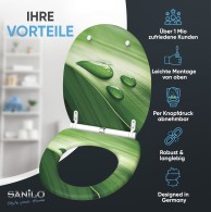 WC-Sitz mit Absenkautomatik und Schnellverschluss Green Leaf - Premium Toilettendeckel direkt vom Hersteller