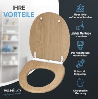 WC-Sitz mit Absenkautomatik und Schnellverschluss Holz - Premium Toilettendeckel direkt vom Hersteller