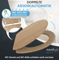 WC-Sitz mit Absenkautomatik und Schnellverschluss Holz - Premium Toilettendeckel direkt vom Hersteller