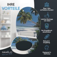 WC-Sitz mit Absenkautomatik und Schnellverschluss Karibik - Premium Toilettendeckel direkt vom Hersteller