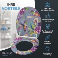 WC-Sitz mit Absenkautomatik und Schnellverschluss Kolibri - Premium Toilettendeckel direkt vom Hersteller