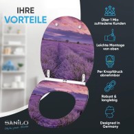 WC-Sitz mit Absenkautomatik und Schnellverschluss Lavendel - Premium Toilettendeckel direkt vom Hersteller