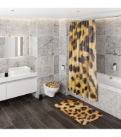 3-teiliges Badezimmer Set Leopardenfell