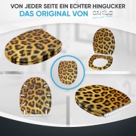 WC-Sitz mit Absenkautomatik und Schnellverschluss Leopardenfell - Premium Toilettendeckel direkt vom Hersteller