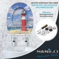 WC-Sitz mit Absenkautomatik und Schnellverschluss Leuchtturm - Premium Toilettendeckel direkt vom Hersteller