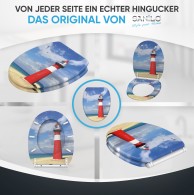 WC-Sitz mit Absenkautomatik und Schnellverschluss Leuchtturm - Premium Toilettendeckel direkt vom Hersteller